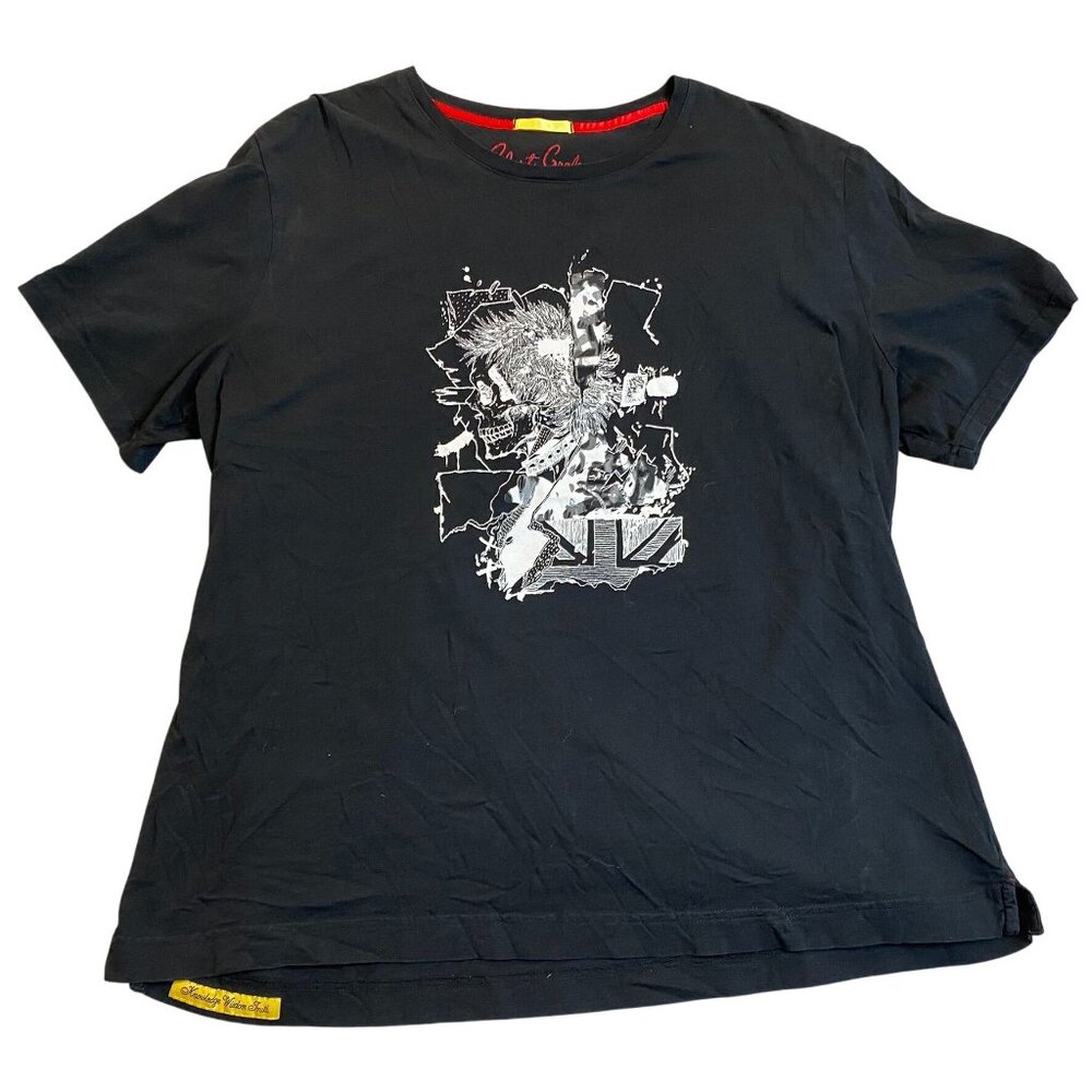 Robert Graham Mens Graphic T-Shirt 3XL Black With Skull & Union Jack Design